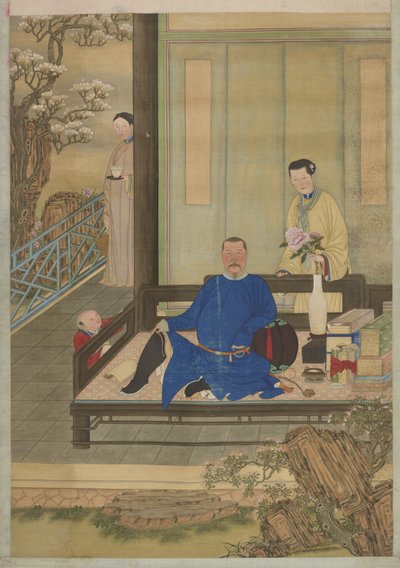 Portrait of an Unidentified Man and His Son, Qing Dynasty by Chinese School